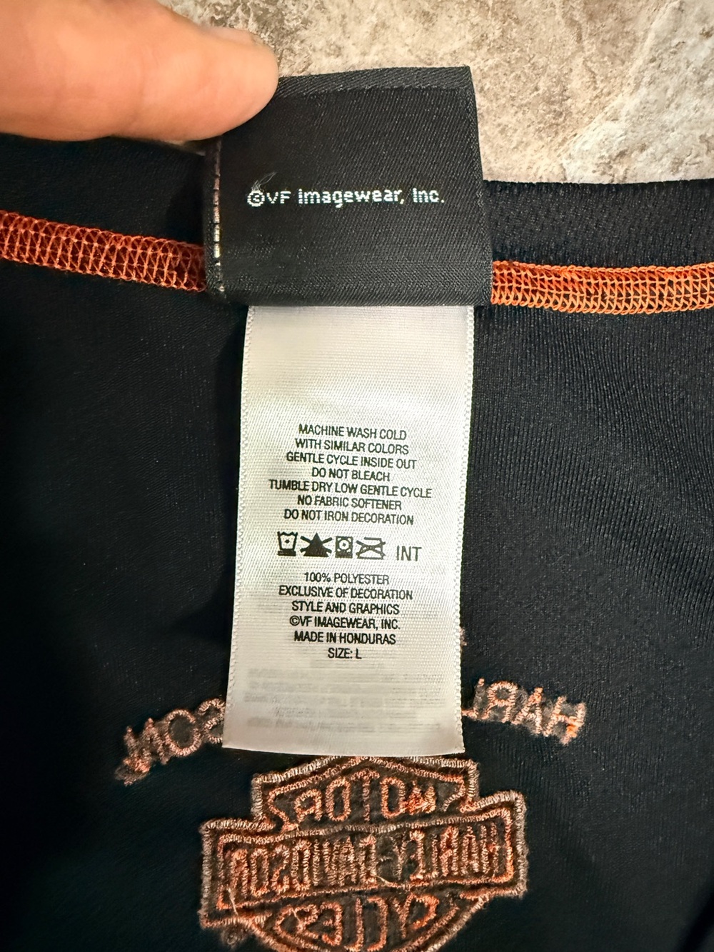 Women’s Harley-Davidson Black & Orange V-Neck Tee - Picture 3 of 8